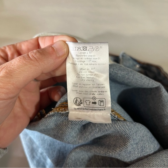 Sezane Light Blue Straight Leg Jeans 100% Cotton 35” - Picture 12 of 12